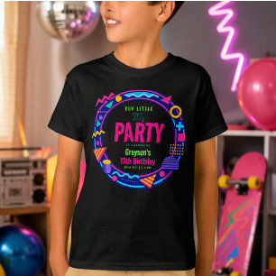 T-shirt notre petite fête d'anniversaire Rétro Néon 80