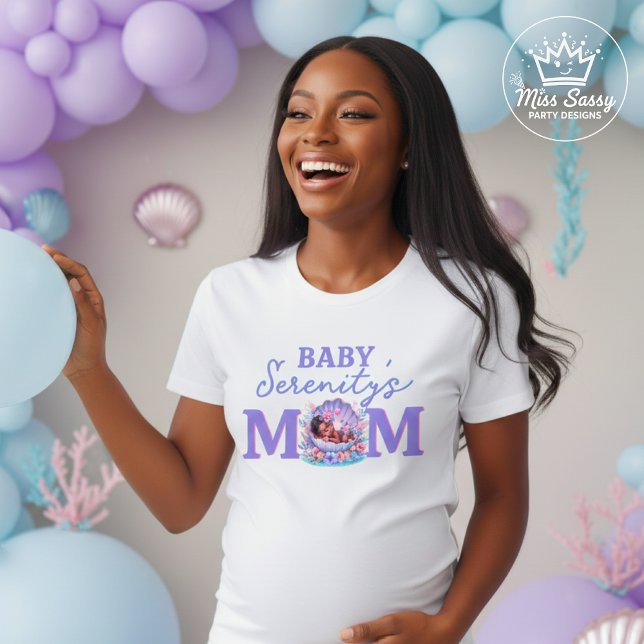 T-shirt Notre petite perle future maman Baby Shower Coquil (Celebrate the mom-to-be 💜 Our Little Pearl T-shirt is perfect for pastel baby showers 🐚✨)