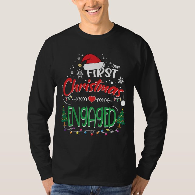 T-shirt Notre premier couple de jumelage engagé pour Noël (Devant)