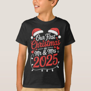 T-shirt Notre Premier Noël Comme M. Mme 2025 Couples Marié