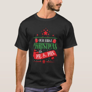 T-shirt Notre Premier Noël En Tant Que Grossesse Enceinte 