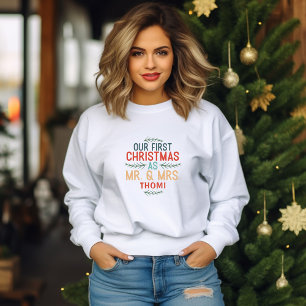 T-shirt notre premier Noël en tant que M. et Mme.