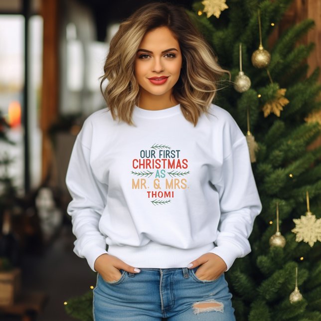 T-shirt notre premier Noël en tant que M. et Mme. (Créateur téléchargé)