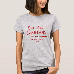 T-shirt Notre premier Noël en tant que M. et Mme 1er Noël