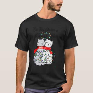 T-shirt Notre premier Noël en tant que M. et Mme 2021 Cat 