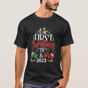 T-shirt Notre premier Noël en tant que M. et Mme 2023 Matc
