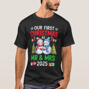 T-shirt Notre Premier Noël En Tant Que M. & Mme 2025 Bonho