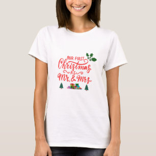 T-shirt Notre premier Noël en tant que Monsieur et Madame