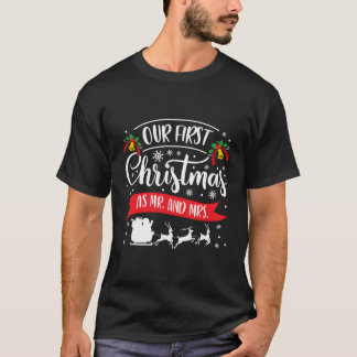 T-shirt Notre Premier Noël En Tant Que Monsieur Et Madame