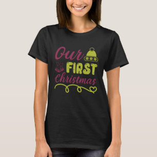 T-shirt Notre premier Noël ensemble Amour de Noël pour les