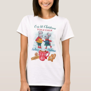 T-shirt Notre premier Noël ensemble Personnalisé mignon