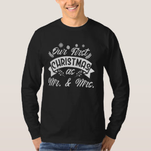 T-shirt Notre premier Noël M. Mme Xmas Père Noël Couple