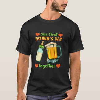 T-shirt Notre Premier Père Jour de Boire Buddies Baby Beer
