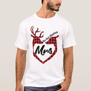 T-shirt Notre premier renne de Noël Mme Mr. 2021 Correspo