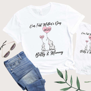 T-shirt Notre première fête des mères, Matching Maman And 