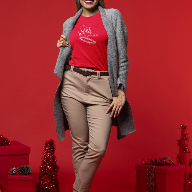 T-shirt NOTRE SAUVEUR ROI Christian Femmes de Noël Rouge (Créateur téléchargé)