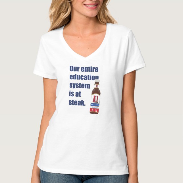 T-shirt Notre système d'éducation est à la vapeur (Devant)