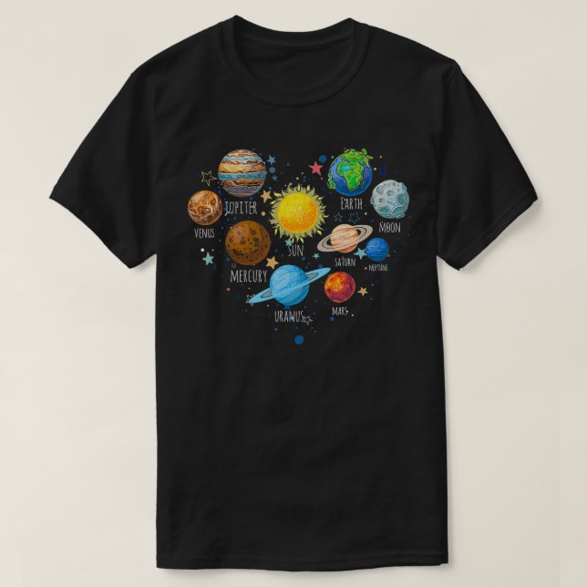 T-shirt Notre système solaire planète Science Education Sp (Design devant)