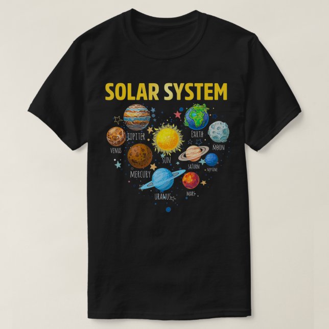 T-shirt Notre système solaire planète Science Education Sp (Design devant)