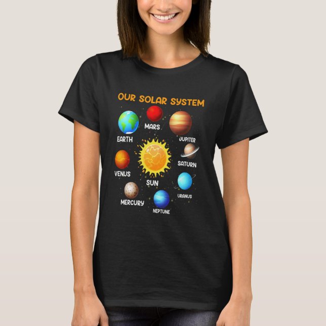 T-shirt Notre système solaire Science Astronomie Physique (Devant)