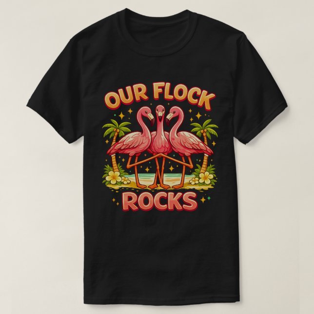 T-shirt Notre troupe assure un Flamant Rose mignon (Design devant)