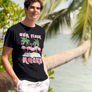 T-shirt Notre troupeau de flamants roses en famille assort