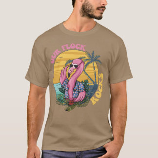 T-shirt Notre troupeau envoie des trucs de flamant rose ré