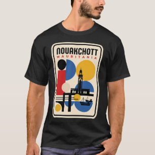 T-shirt Nouakchott Mauritanie Rétro Abstrait Design Voyage