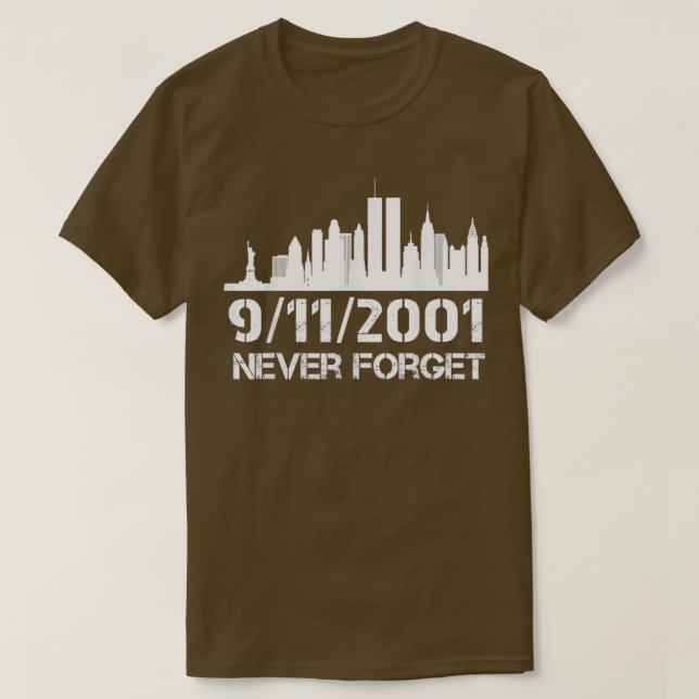 T-shirt N'oubliez jamais 911 20e anniversaire mémorial du  (Design devant)