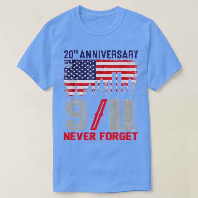 T-shirt N'oubliez jamais 911 20e anniversaire Patriot Day  (Design devant)