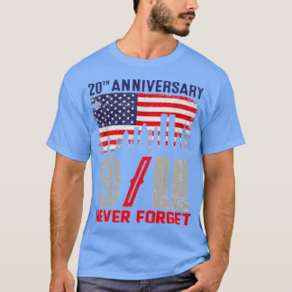 T-shirt N'oubliez jamais 911 20e anniversaire Patriot Day 