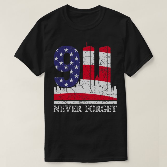 T-shirt N'oubliez jamais 9 11 septembre 11 2001 Mémorial (Design devant)