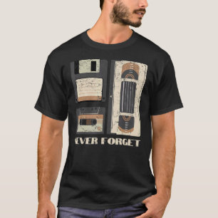 T-shirt N'Oubliez Jamais Cassette Disquette Disque Bande R