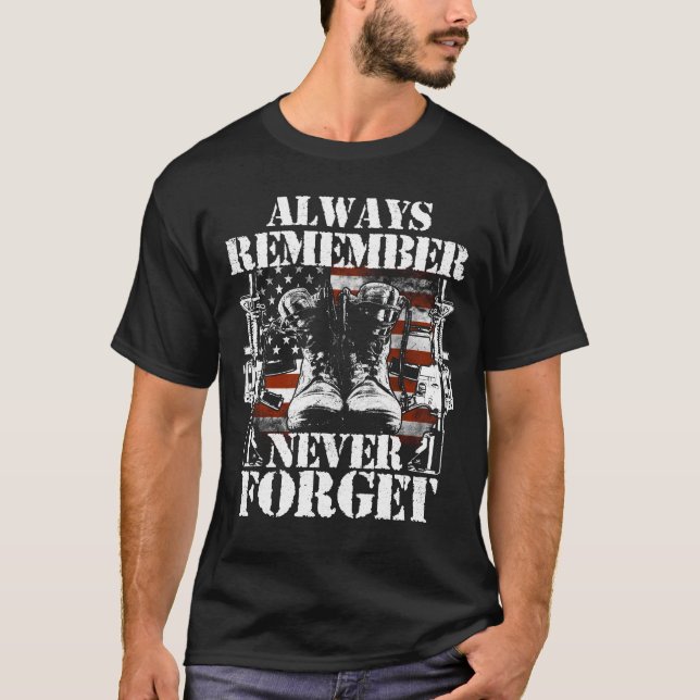 T-shirt n'oubliez jamais de n'oublier jamais vétéran (Devant)