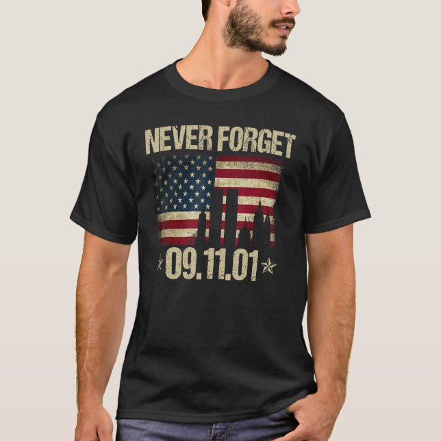 T-shirt N'oubliez jamais le 11 septembre Journée patriotiq (Devant)