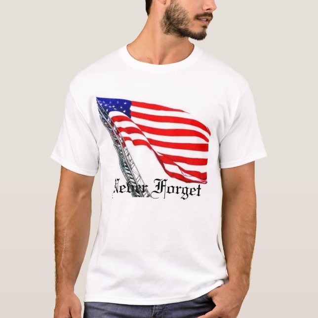 T-shirt N'oubliez jamais le drapeau d'échelle (Devant)