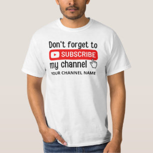 T-shirt N'oubliez pas de vous abonner à mon canal personna