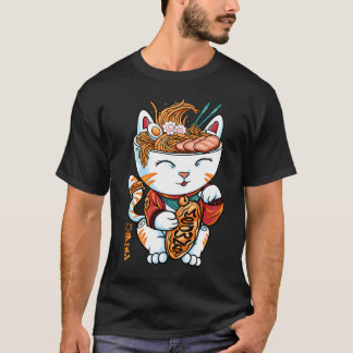 T-shirt nouille de chat chanceux