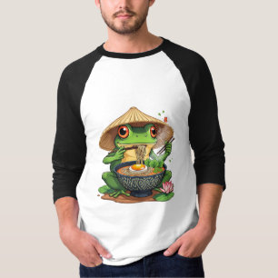 T-shirt Nouilles de grenouilles esthétiques japonaises Kaw