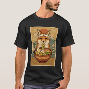 T-shirt Nouilles de Ramen Japonaises Kawaii Fox