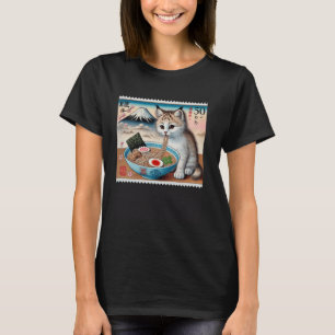 T-shirt Nouilles Japonaises Mt. Fuji Timbre Chaton Lyn