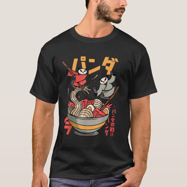 T-shirt nouilles japonaises Panda Ra (Devant)