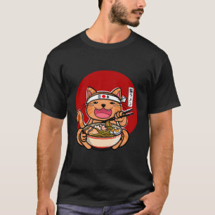 T-shirt nouilles japonaises Ra Anime Chat japonais