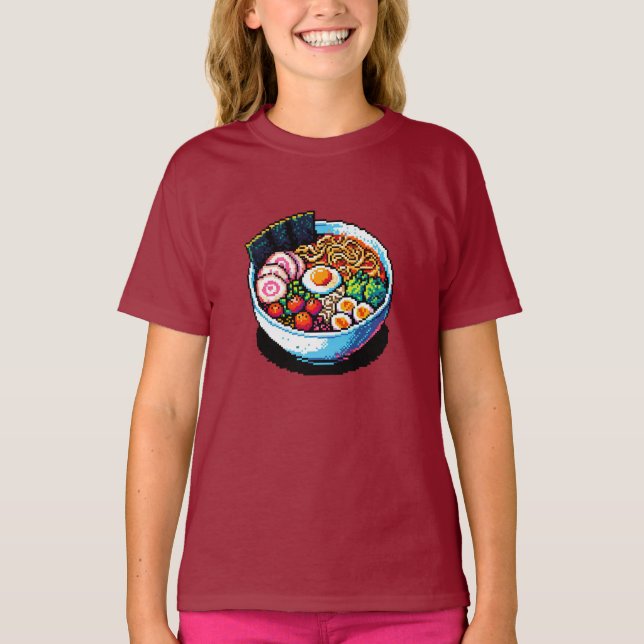 T-shirt Nouilles Pixel Art Ramen (Devant)