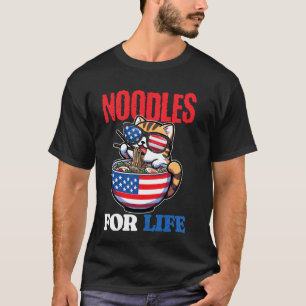 T-shirt Nouilles Pour La Vie 4 Juillet États-Unis Chat Man