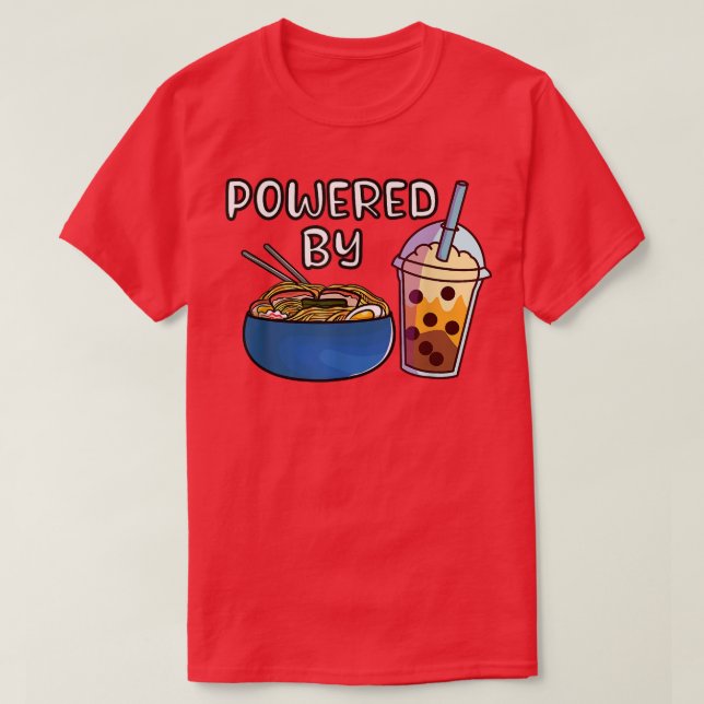 T-shirt Nouilles Ramen Bubble Thé Tapioca Lait Kawaii Boba (Design devant)