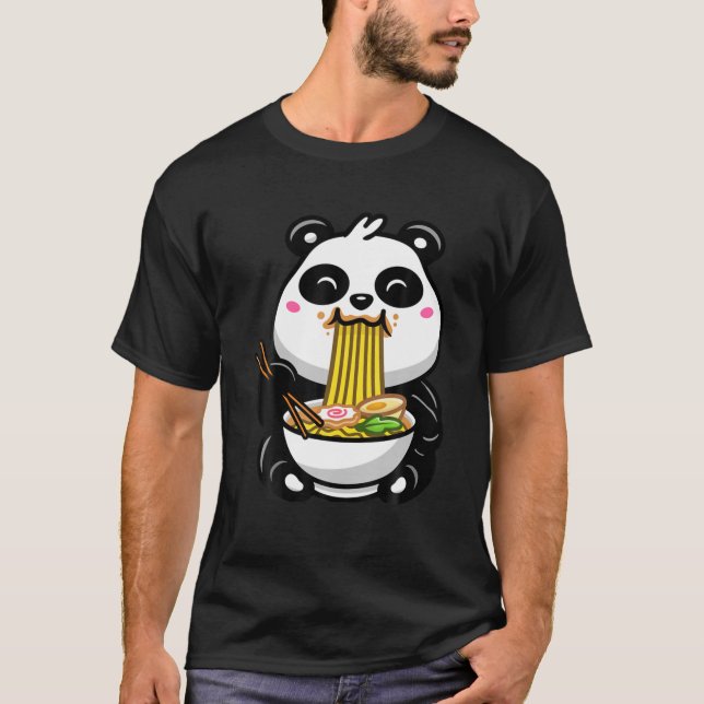 T-shirt Nouilles Ramen Panda Ours (Devant)