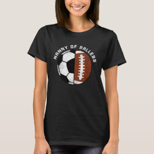 T-shirt Nounou De Ballers Football Football Grand-Mère Nou