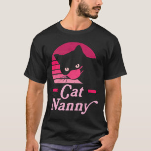 T-shirt Nounou de chat vintage 80s Style Chat Retro Distre