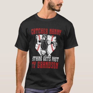 T-shirt Nounou receveur de baseball Fière nounou d'un rece